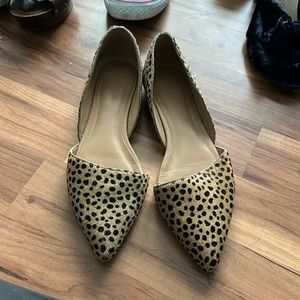 J. Crew Tan and Black Spotted Flats